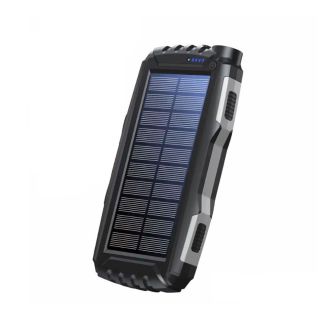 Power Bank Denver PSO-20010MK2 Preto 20000mAh 2 Output/1 Input Com Painel Solar