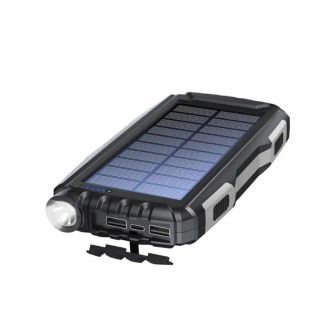 Power Bank Denver PSO-20010MK2 Preto 20000mAh 2 Output/1 Input Com Painel Solar