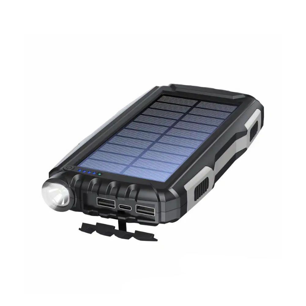 Power Bank Denver PSO-20010MK2 Preto 20000mAh 2 Output/1 Input Com Painel Solar