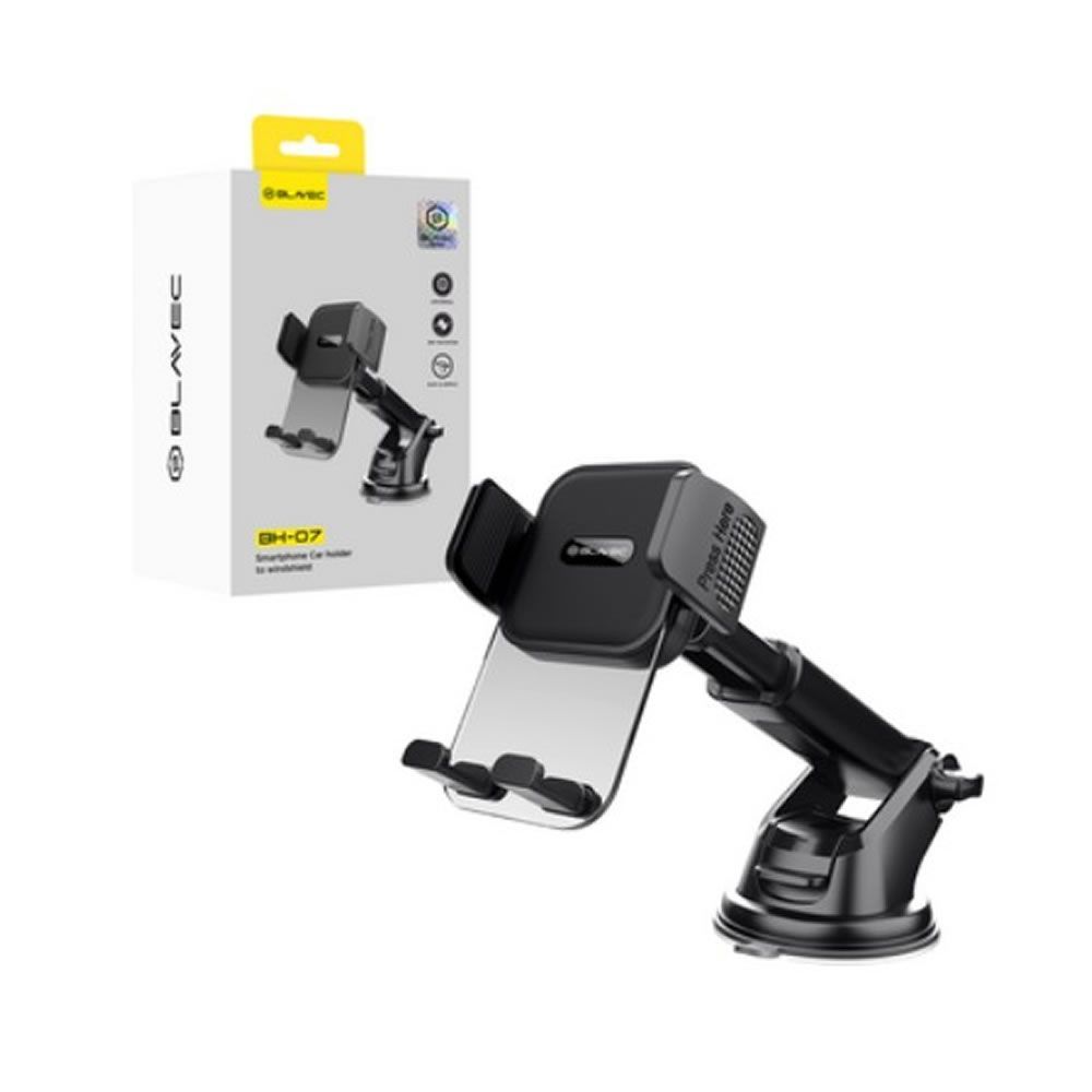 Blavec BH-07 Black Car Phone Holder With 360° Rotation For Windshield/Dashboard