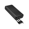 Power Bank Borofone BJ79A Preto 20000mAh Com Cabo USB-A/USB-C E Lightning