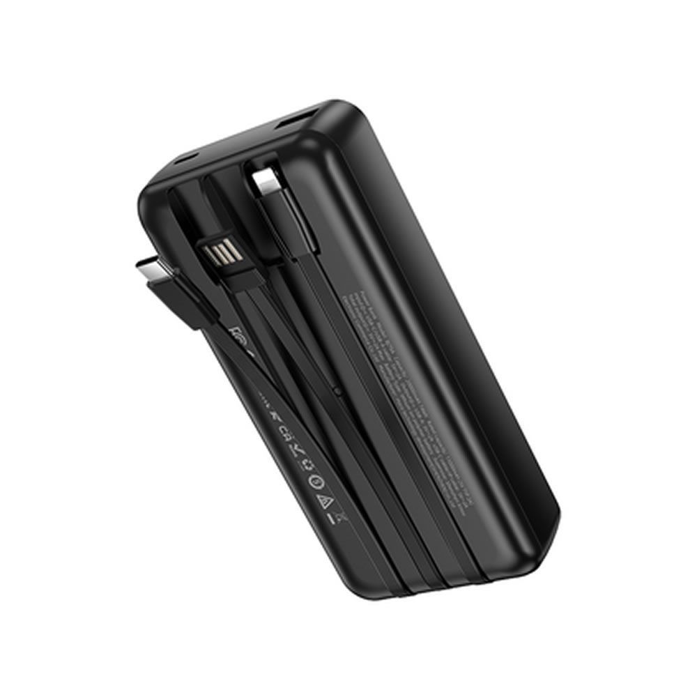 Borofone BJ79A Black 20000mAh Power Bank With USB-A/USB-C And Lightning Cable
