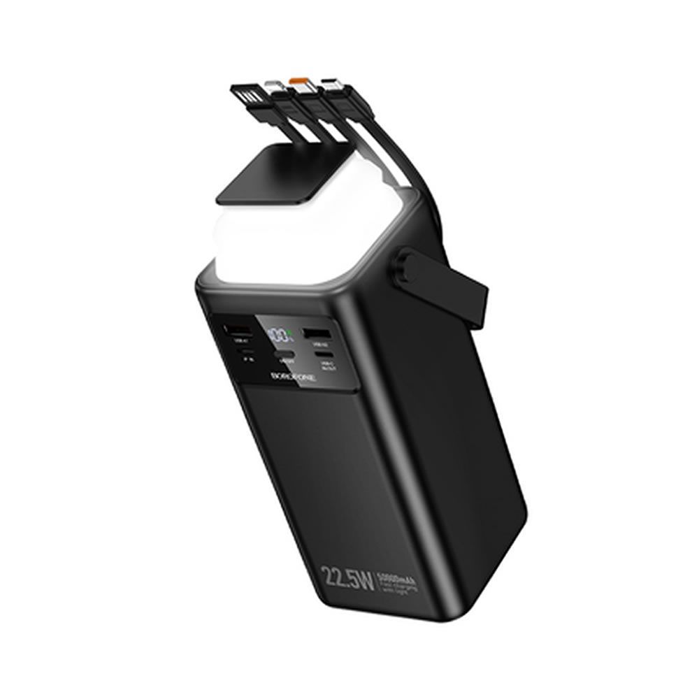 Borofone BJ65A Black Power Bank 50000mAh 22.5W 3.0A 3 Inputs And 6 Outputs