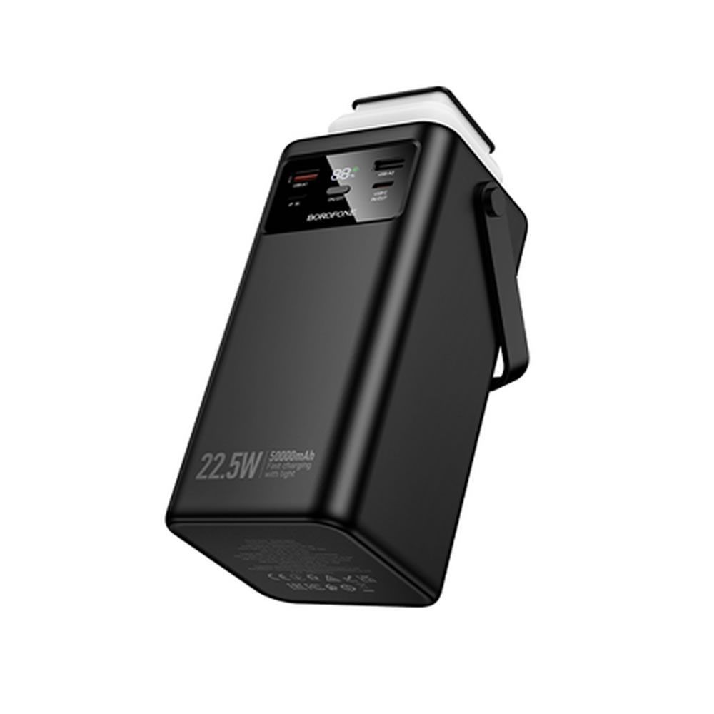Borofone BJ65A Black Power Bank 50000mAh 22.5W 3.0A 3 Inputs And 6 Outputs