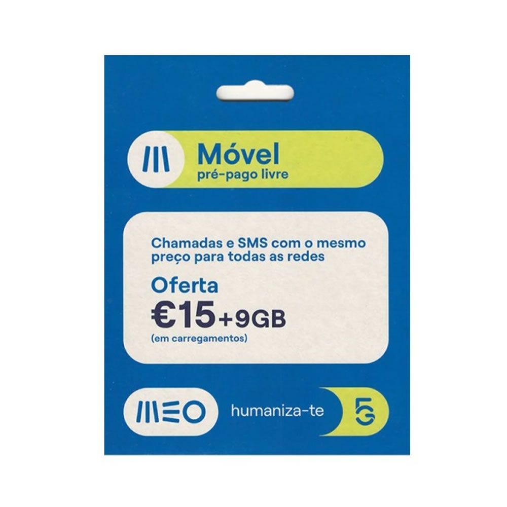 Meo Mobile Prepaid SIM Card Livre €15 + 9GB Bonus