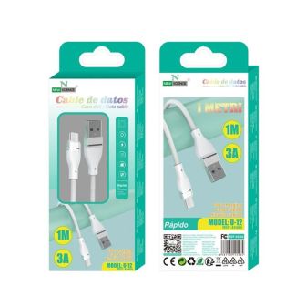 New Science U-12 White 3A 1M Data Cable For Micro USB