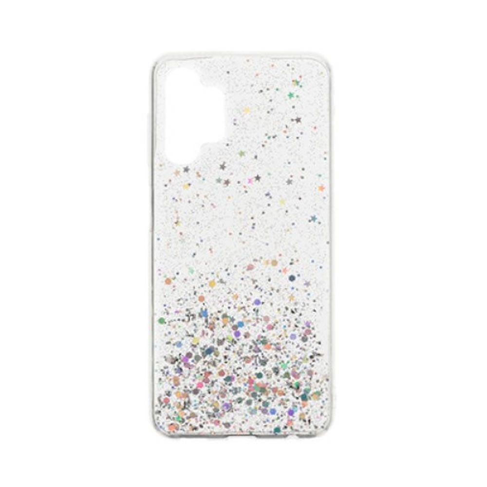 Samsung Galaxy A13 4G Transparent Bling Glitter Silicone Case With Camera Protector