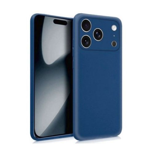 Capa Silicone Apple iPhone 17 Pro Azul Escuro Com Protetor De Câmera