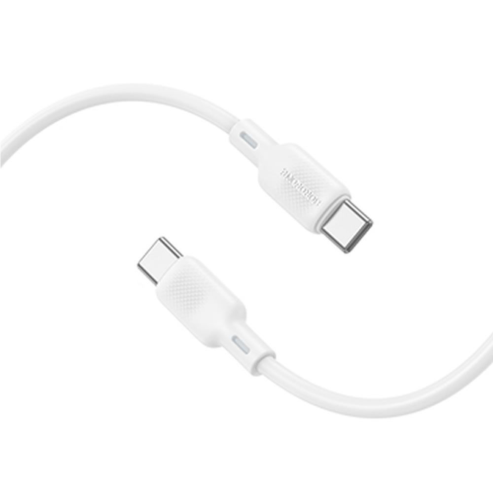 Cabo De Dados USB Tipo C Para Tipo C Borofone BX113 Branco 60W 3A 1m