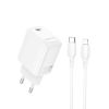 Carregador 240V Borofone BN26 Branco 20W 3.0A USB-C Para Lightning