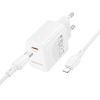 Borofone BN26 White 240V Charger 20W 3.0A USB-C To Lightning