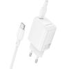Carregador 240V Borofone BN26 Branco 20W 3.0A USB-C Para Tipo-C
