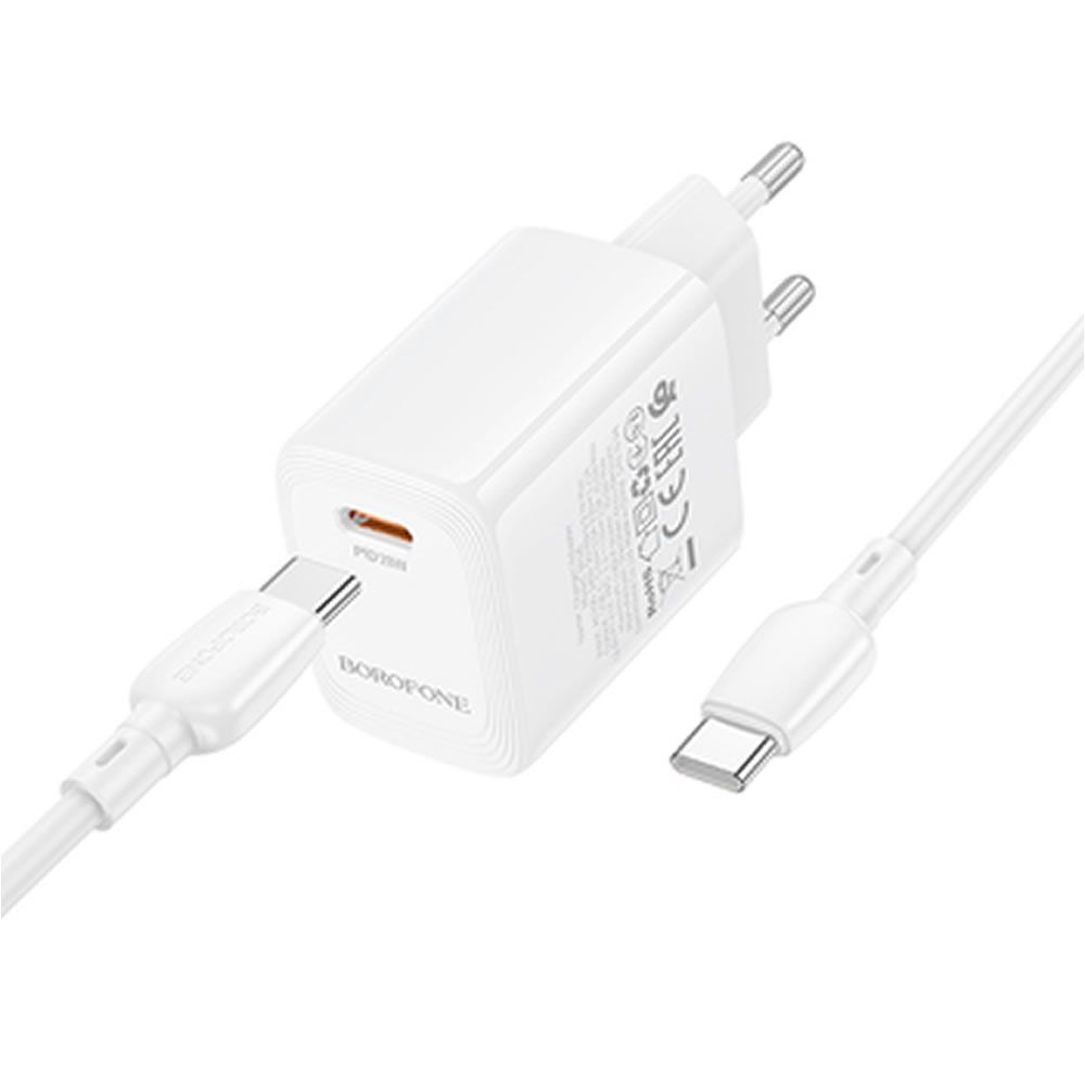 Borofone BN26 White 240V Charger 20W 3.0A USB-C To Type-C