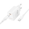 Carregador 240V Borofone BN26 Branco 20W 3.0A USB-C Para Tipo-C