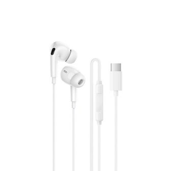 Auricular Borofone BM100 Pro Branco 1.2m Tipo-C Com Microfone