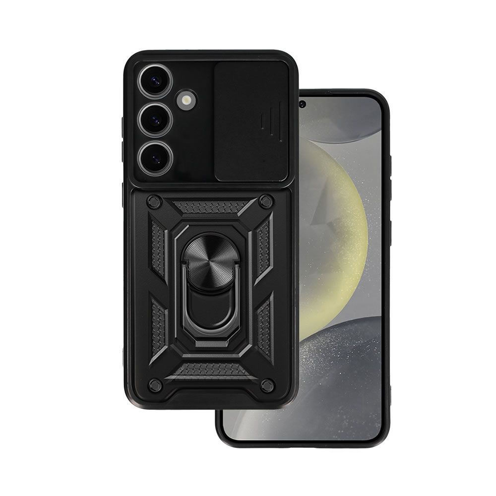 Capa Silicone TPU Com Anel De Dedo Samsung Galaxy S26 Plus Com Protetor De Câmera E Janela Deslizante