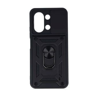 Capa Silicone TPU Com Anel De Dedo Xiaomi Redmi 15C Com Protetor De Câmera E Janela Deslizante