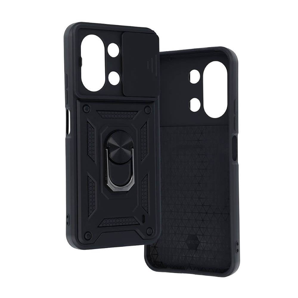 Xiaomi Redmi 15C TPU Case With Finger Ring Camera Protector And Sliding Window