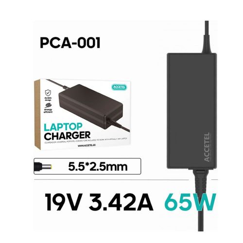 Toshiba Notebook Charger 19V 3.42A 5.5*2.5mm 65W/PCA-001 Accetel