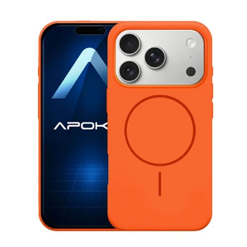 Capa Silicone Apple Iphone 17 Pro Max Laranja Magsafe