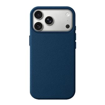 Apple Iphone 17 Pro Max Blue Leather Hard Silicone Case